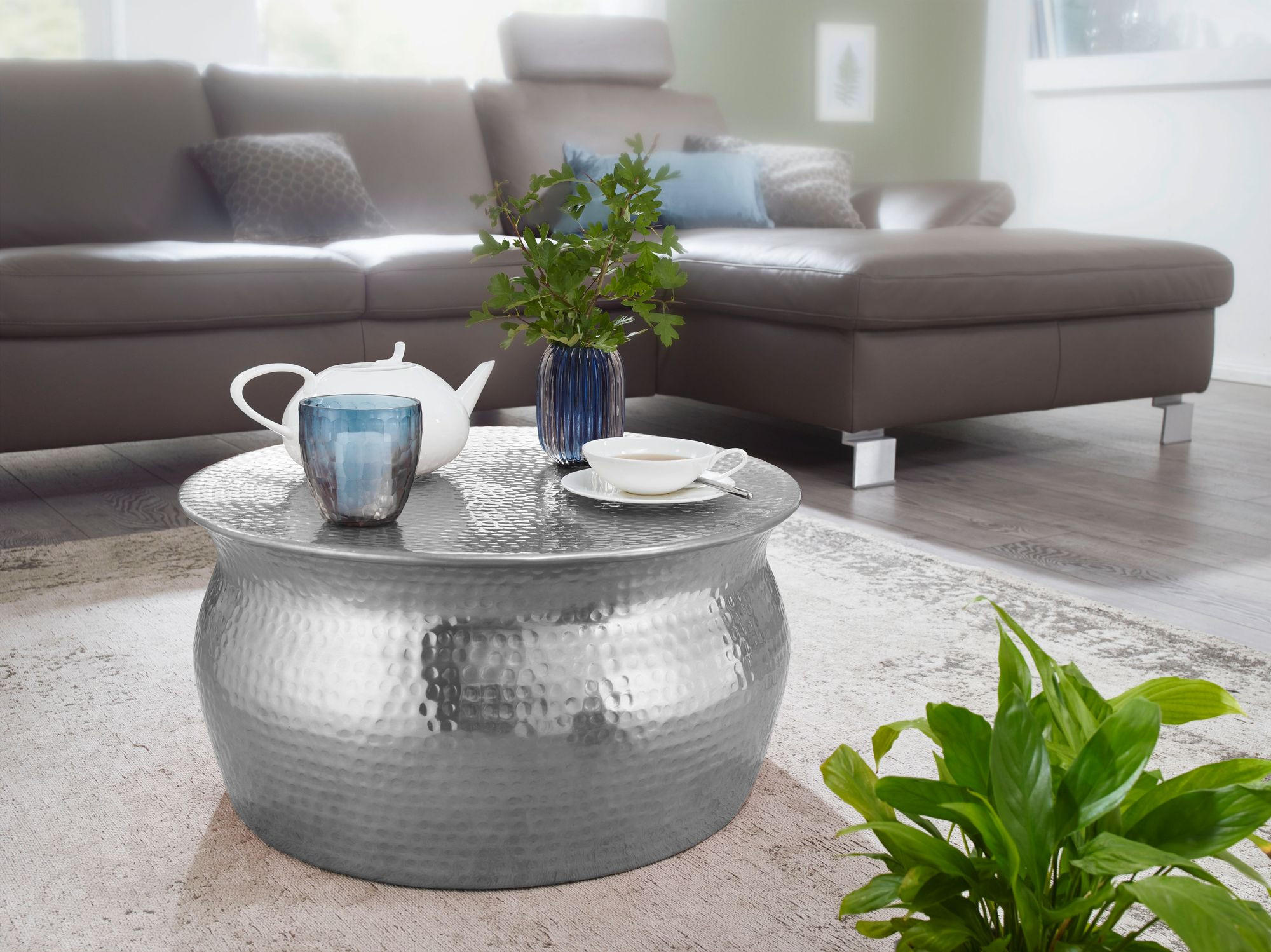 Thumbnail - tinkaro Couchtisch, Silber, Metall, 60x30.5x60 cm, Wohnzimmer, Wohnzimmertische, Couchtische