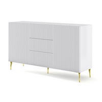 KOMMODE Weiß, Weiß, Gold 150/87/42 - Weiß, Holzwerkstoff (150/87/42cm) - RAUMHIRSCH FURNITURE