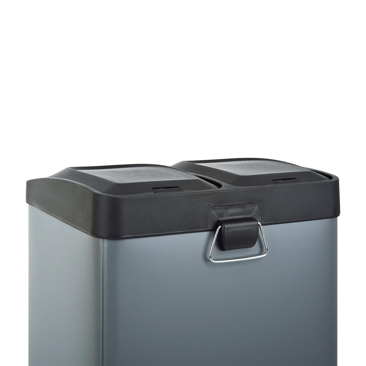 MÜLLEIMER TC2X20 Küchen-Eimer 40Liter Fassungsvermögen 2x20L Abfalleimer 2er-Mülleimer - Grau, Metall (40/58/33cm) - SVITA