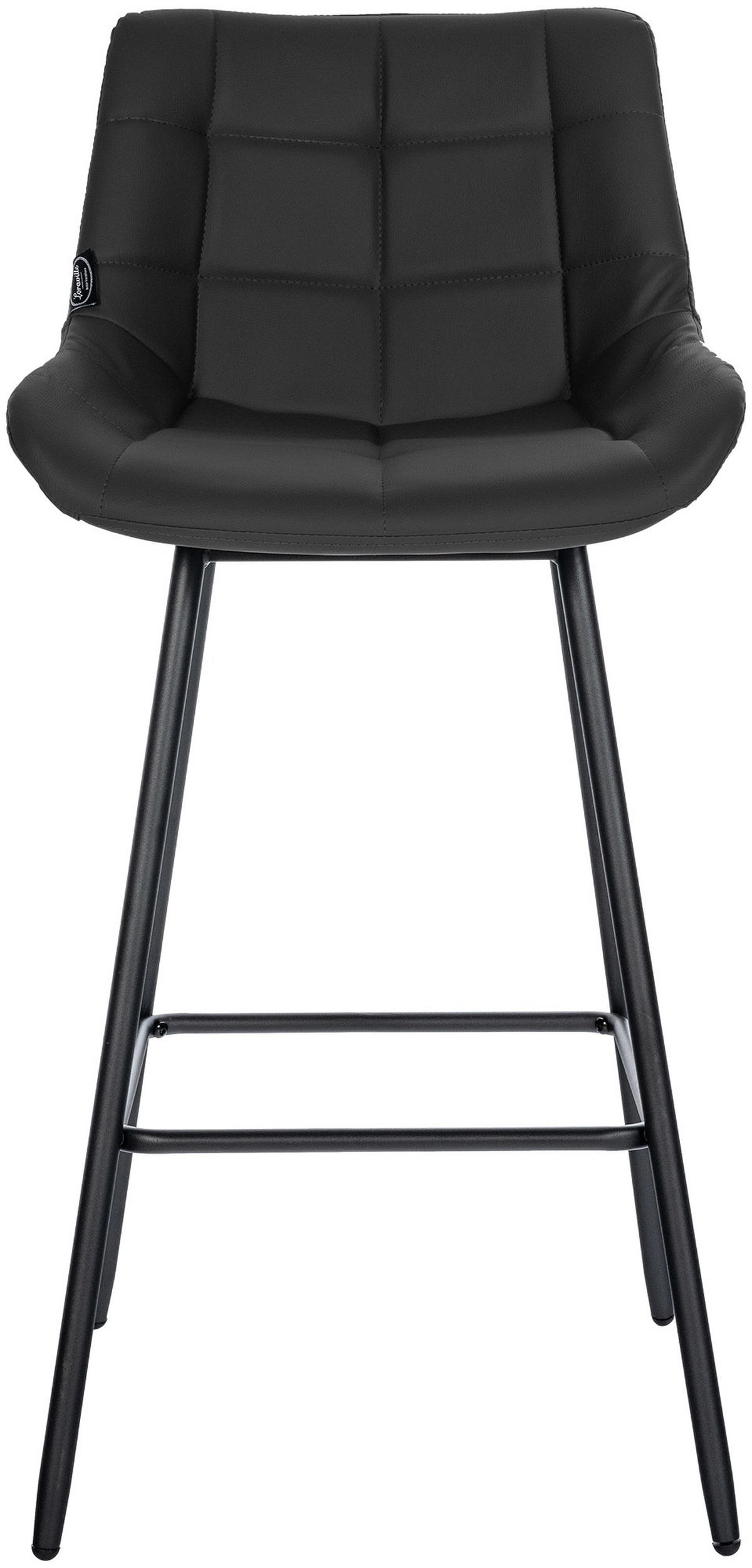 BARHOCKER Lederlook schwarz - Schwarz, Textil/Metall (49/104/56cm) - CLP