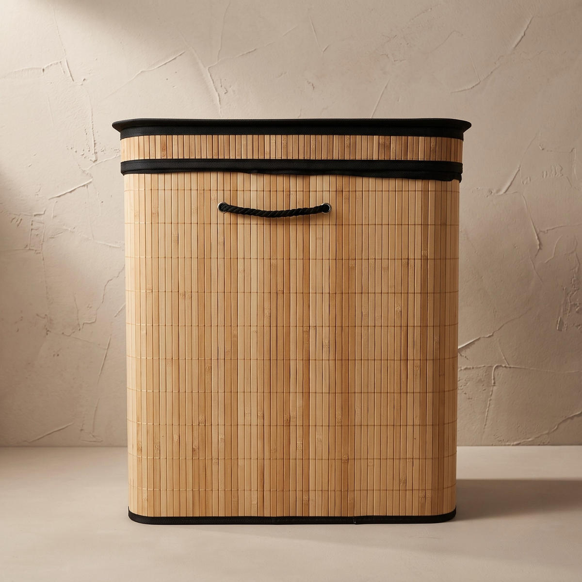 WÄSCHEKORB aus Bambus 100 l 55/34/60 cm - Beige, Naturmaterialien (34/60/55cm) - NUXIO