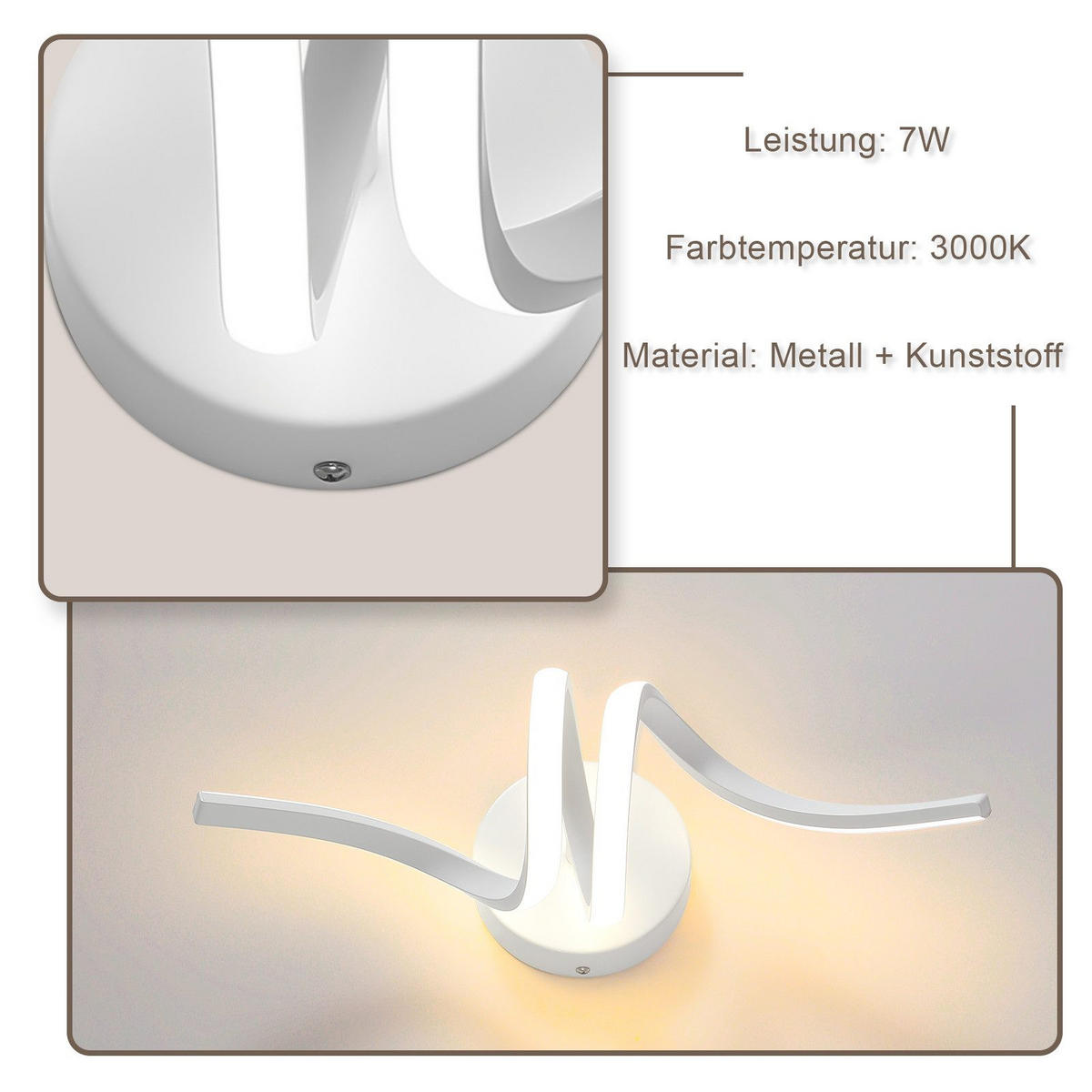 LED - WANDLEUCHTE Rinnoth 12.5/16.5/40.5 cm - Weiß, Metall (12.5/16.5/40.5cm) - ZMH
