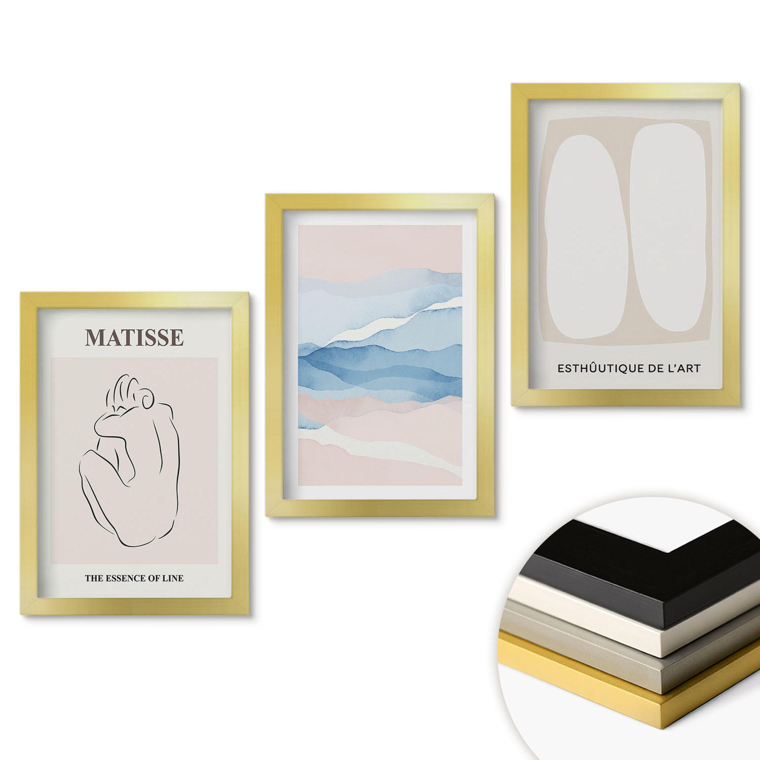 ArtPrintCave Wandbilder Gold 20x30 cm