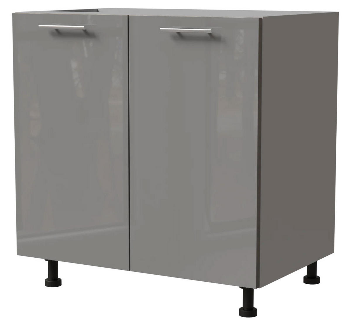 KÜCHENUNTERSCHRANK Essen D11/80 Grau Hochglanz / Grau Matt 80 / 50 / 82cm - Grau, Holz/Holzwerkstoff (80/82/50cm) - Feldmann-Wohnen
