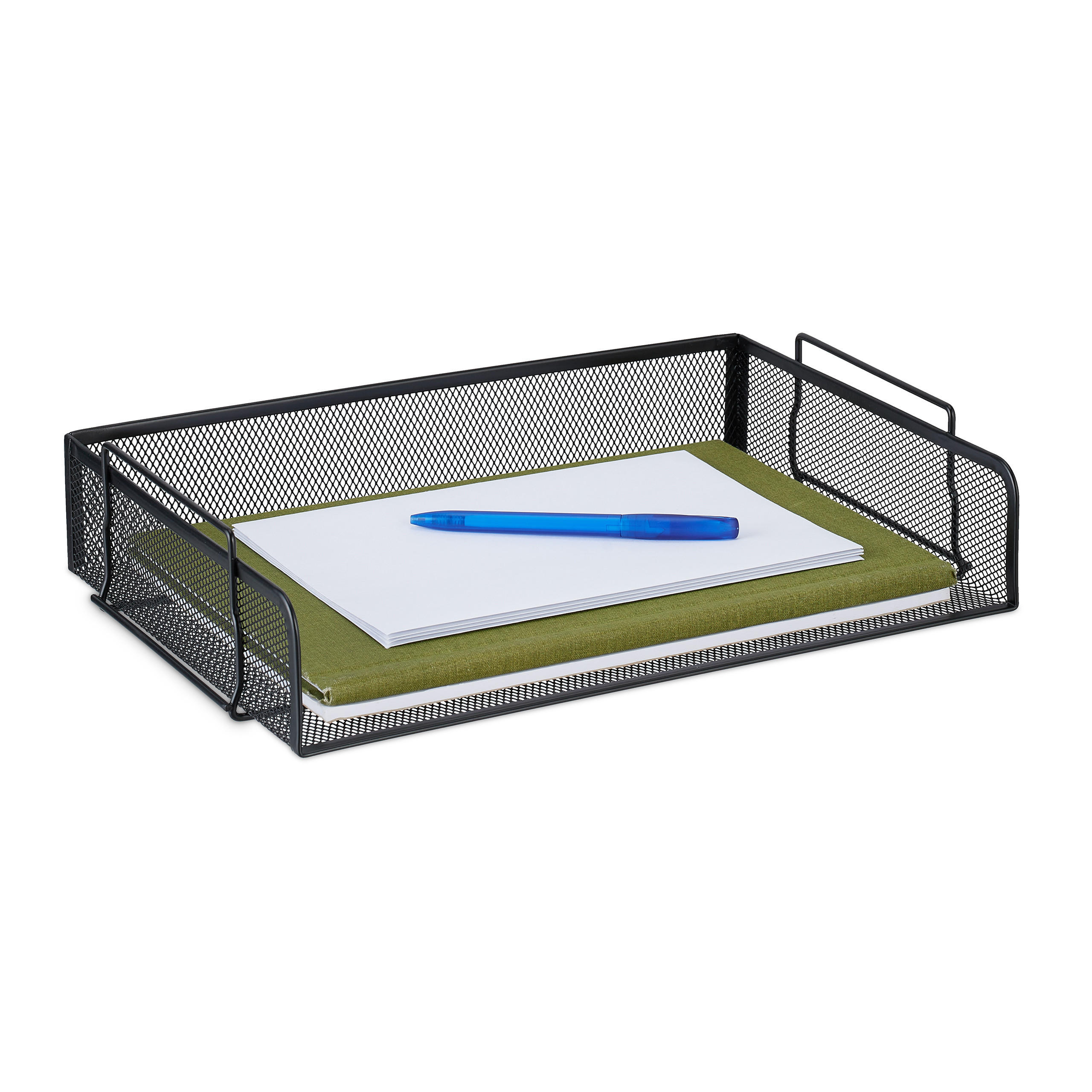 UKLADANIE dokumentov - čierna, kov (36/8.5/25cm) - Relaxdays
