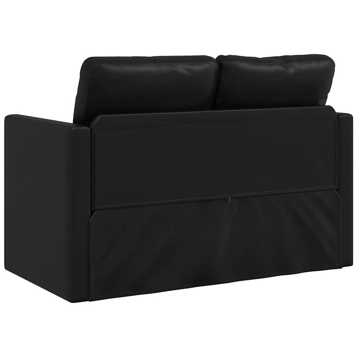 SCHLAFSOFA Taylor - Schwarz, Leder (112/60/55cm) - Nettlife