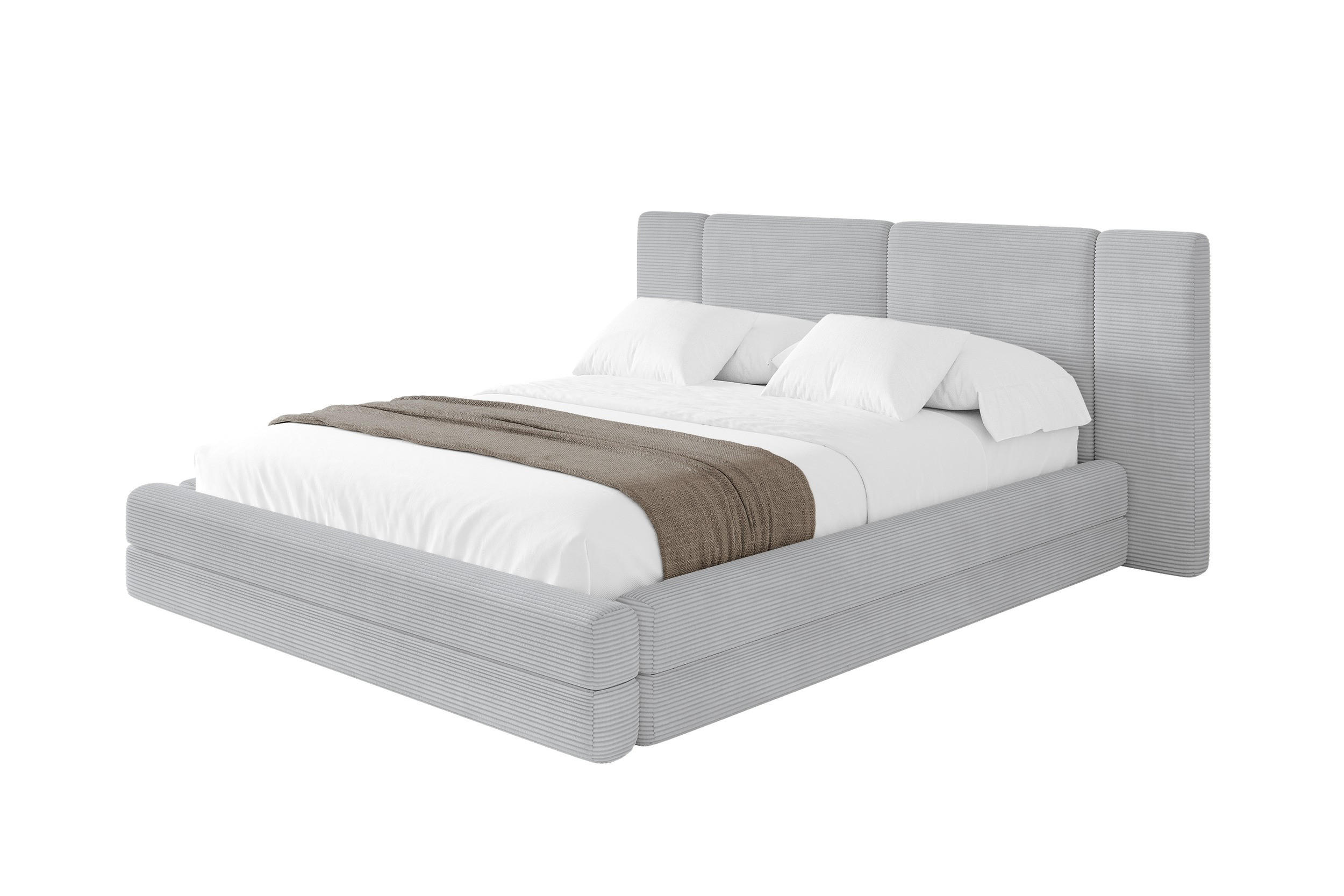 POLSTERBETT mit Bettkasten und Lattenrost, Boxbett ohne Matratze - TEVO 140x200 Grau - Anthrazit, Holzwerkstoff/Textil (140/200cm) - ALTDECOR