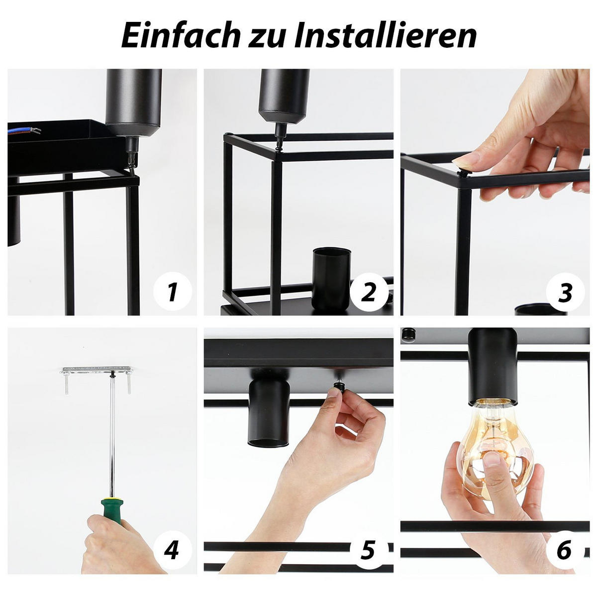 DECKENLEUCHTE Celestyn 38/18/15 cm - Schwarz, Metall (38/18/15cm) - ZMH
