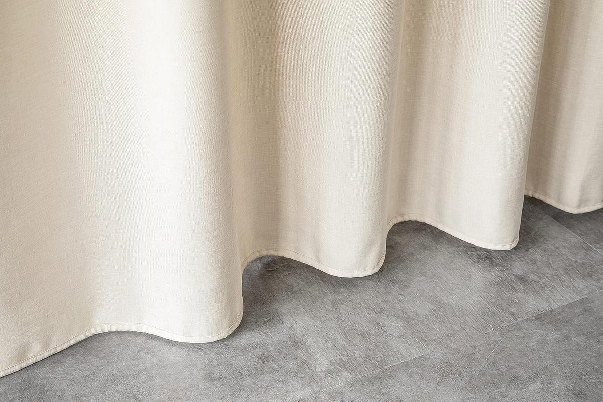 DUSCHVORHANG Beige Leinen wasserdicht schimmelresistent mit Haken für Badewannen und Dusche - Beige, Textil (200/180cm) - MCBOSON