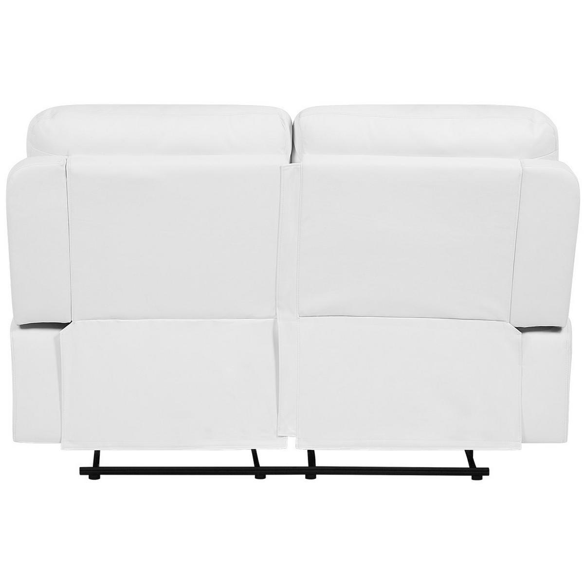 2-SITZER-SOFA Kunstleder Weiß Bergen - Weiß, Kunststoff/Textil (146/101/73cm) - Beliani