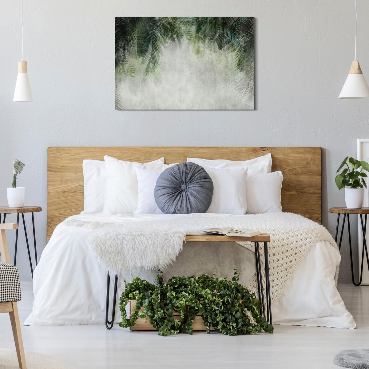 LEINWANDBILD Blätter 90x60 cm - Multicolor, Holz (90/60cm) - LUMASOUL