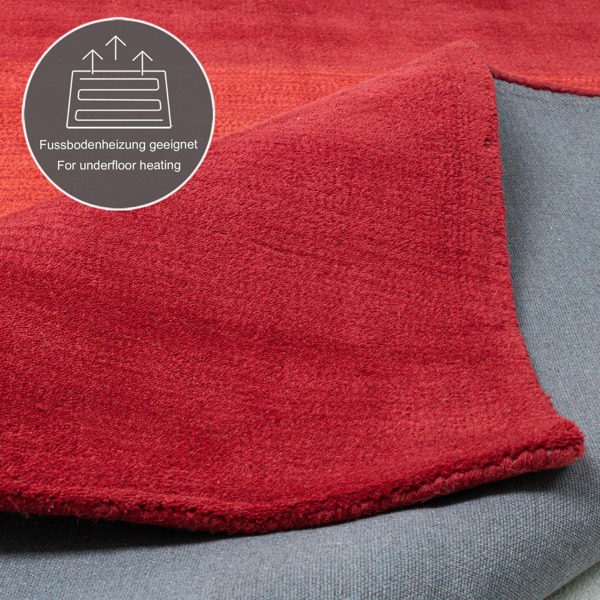 TUFTTEPPICH Wool Comfort 160x230 cm - Rot, Textil (160/230cm) - THEKO