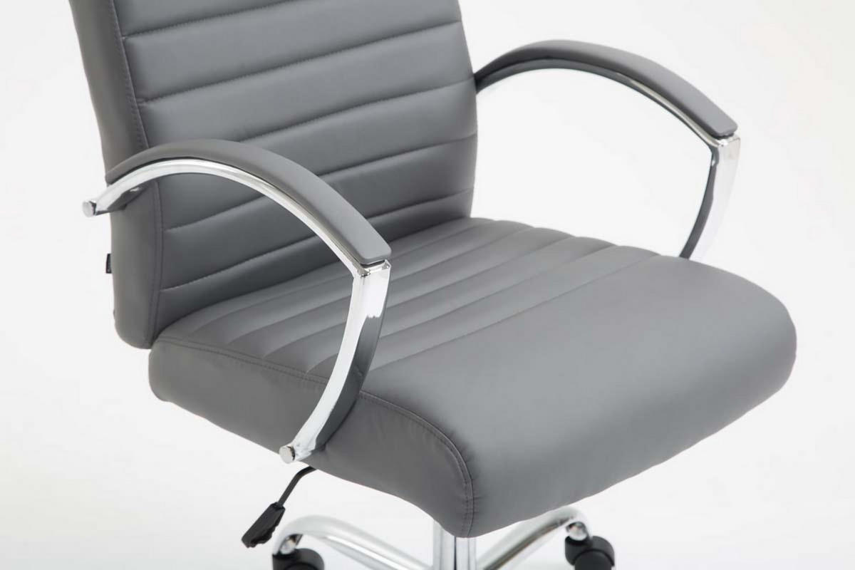 BÜROSTUHL Vallon, Kunstleder Grau - Grau, Textil/Metall (60/118/68cm) - TPFLiving