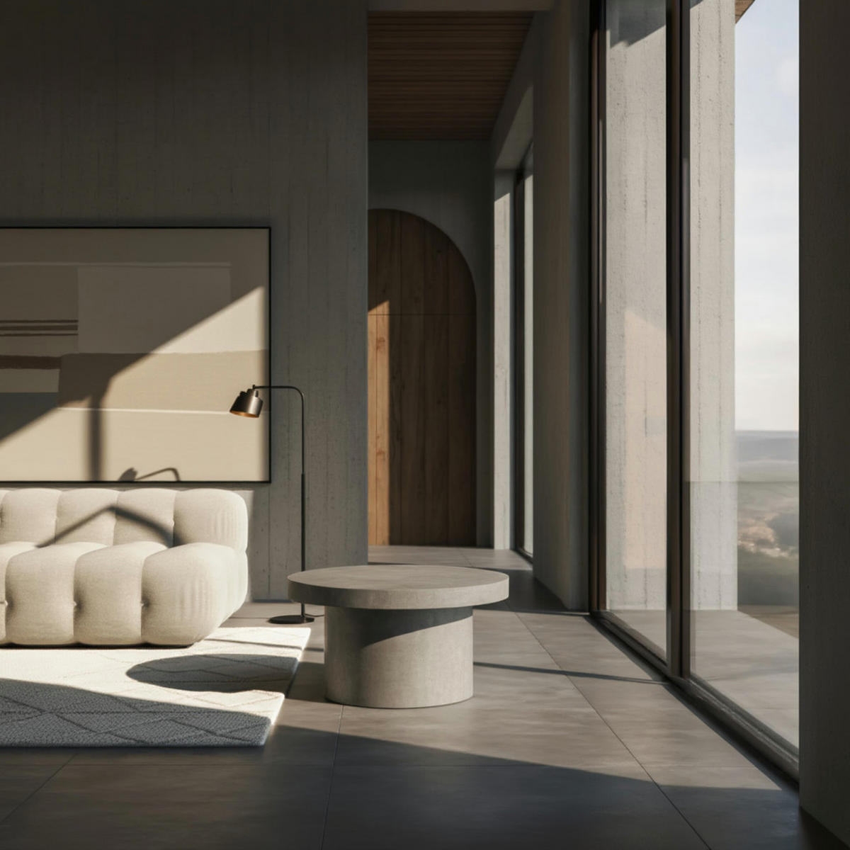 COUCHTISCH rund in Stein-Optik – moderner Look in Grau, Grau 60x60x30 cm - Grau, Holzwerkstoff (60/60/30cm) - KADIMA DESIGN