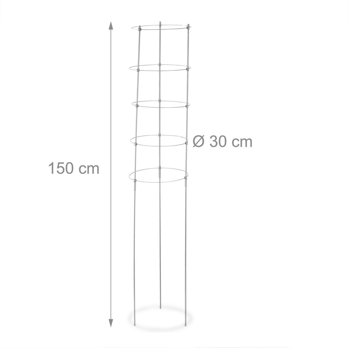 2XRANKHILFE - Grau, Kunststoff/Metall (30/150/30cm) - Relaxdays