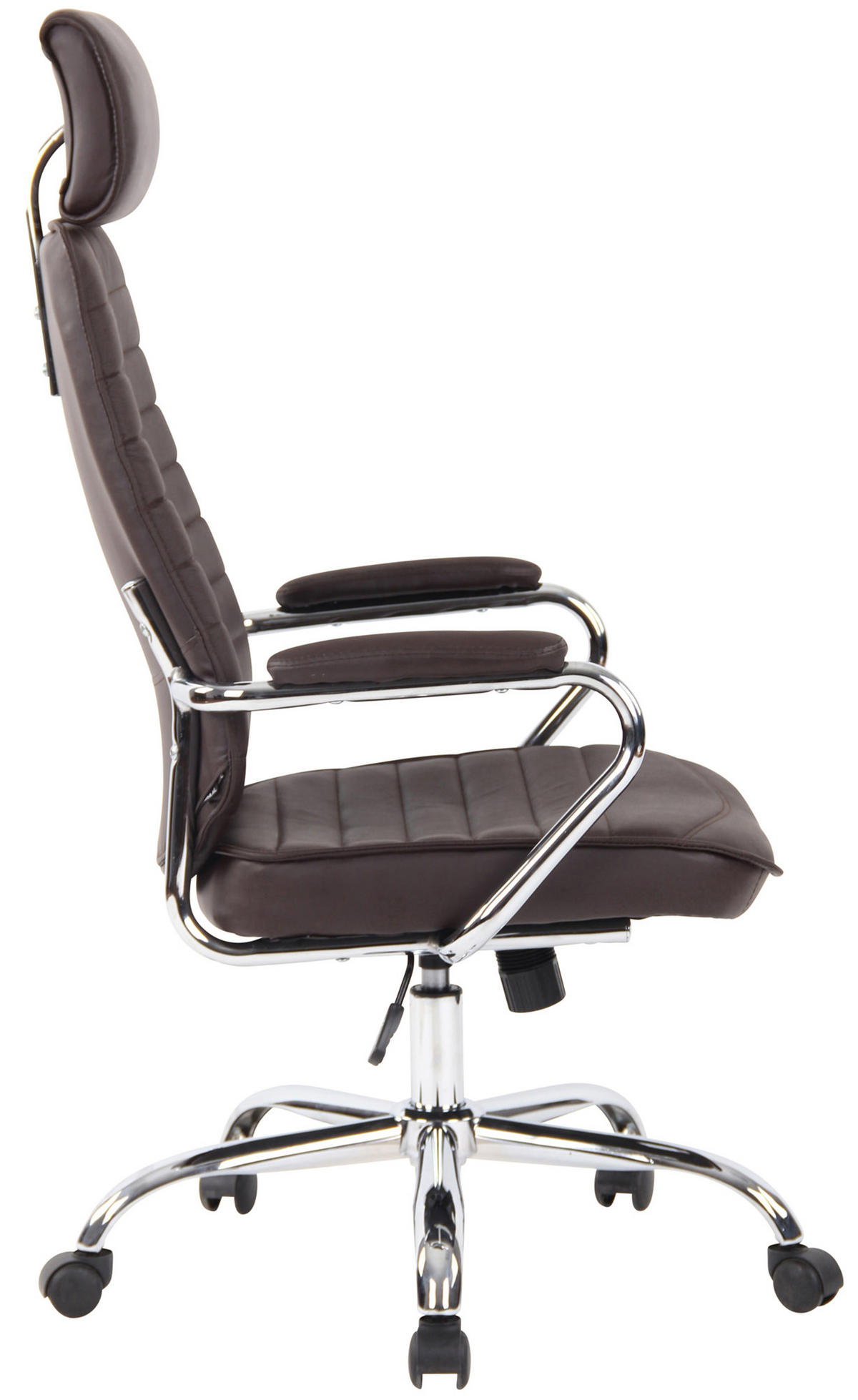 BÜROSTUHL Rocket Echtleder braun - Chromfarben/Braun, Leder/Metall (59/128/57cm) - TPFLiving