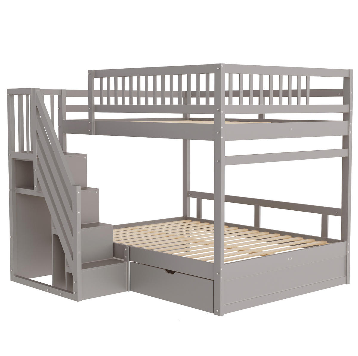 ETAGENBETT mit Stauraum 140x200 cm Grau - Grau, Holzwerkstoff (140/200cm) - Beauniv