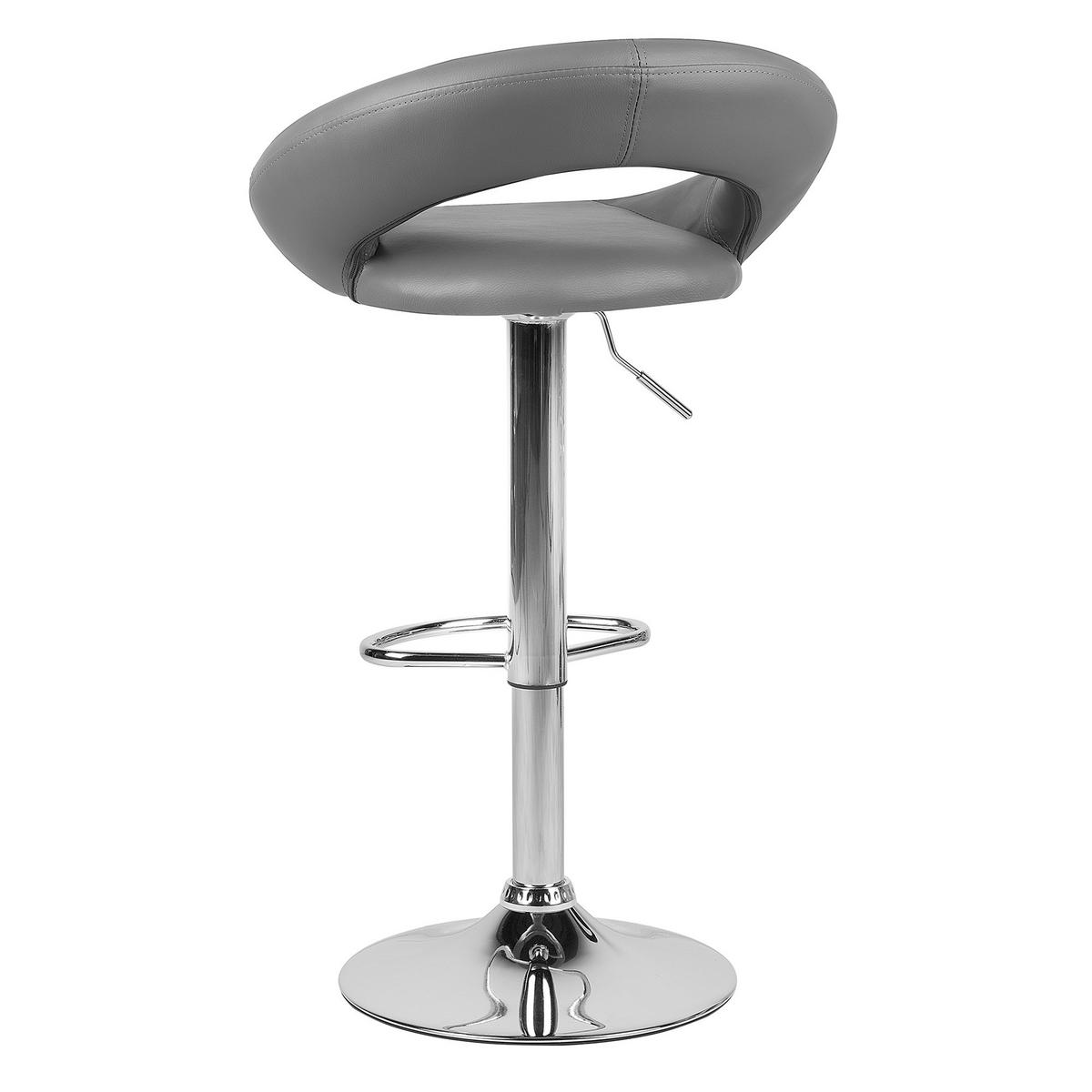 BARHOCKER 2er-Set Kunstleder Grau Peoria - Grau, Textil/Metall (54/101/40cm) - Beliani