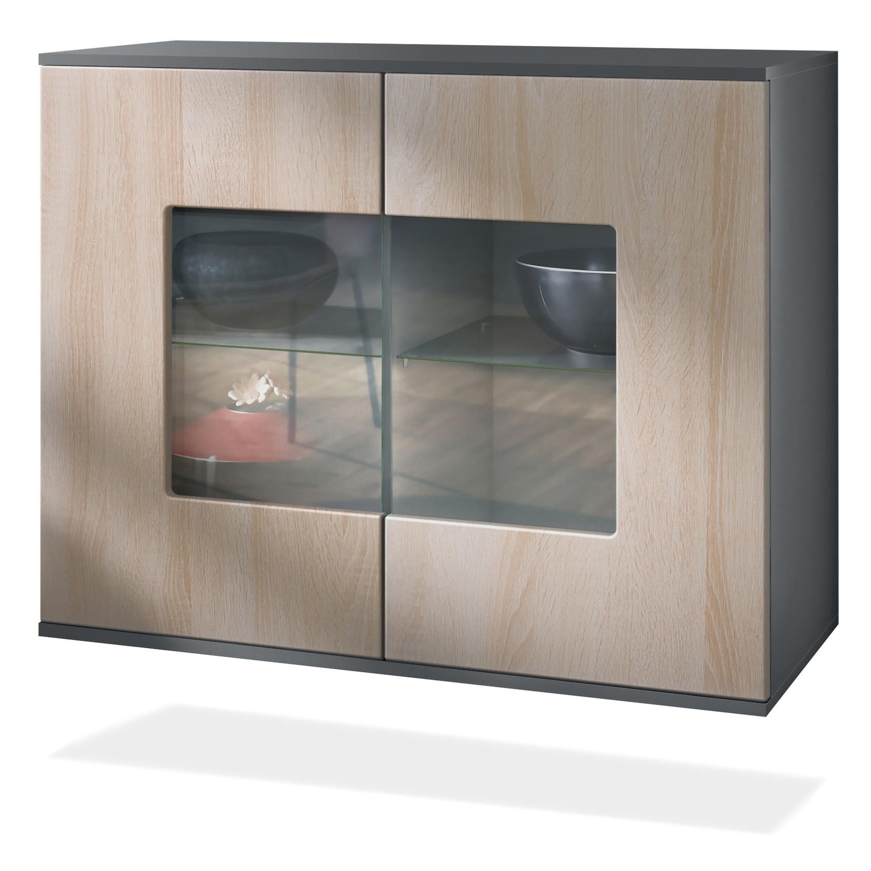 KOMMODE Grömitz Eiche sägerau - Eiche San Remo, Holzwerkstoff (92.5/73.5/35cm) - Vladon