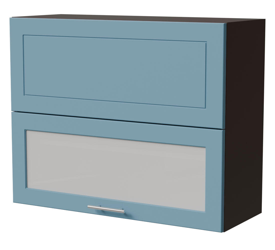 KLAPPHÄNGESCHRANK Bari W8BS/90-AV Lava / RAL 5024 pastellblau 90 / 32,5 / 72cm - Blau/Dunkelgrau, Holz/Holzwerkstoff (90/72/32.5cm) - Feldmann-Wohnen
