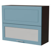 KLAPPHÄNGESCHRANK Bari W8BS/90-AV Lava / RAL 5024 pastellblau 90 / 32,5 / 72cm - Blau/Dunkelgrau, Holz/Holzwerkstoff (90/72/32.5cm) - Feldmann-Wohnen