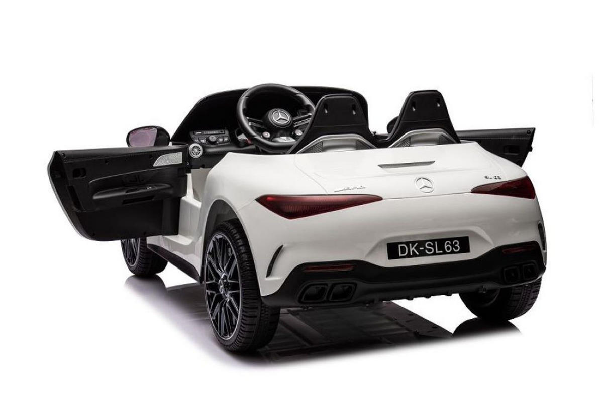 KINDER ELEKTROAUTO Mercedes SL63 AMG weiß EVA-Reifen, Stoßdämpfer, lizenziert, Fernbedienung, Bluetooth - Weiß, Kunststoff (125/75/50cm) - Es-Toys
