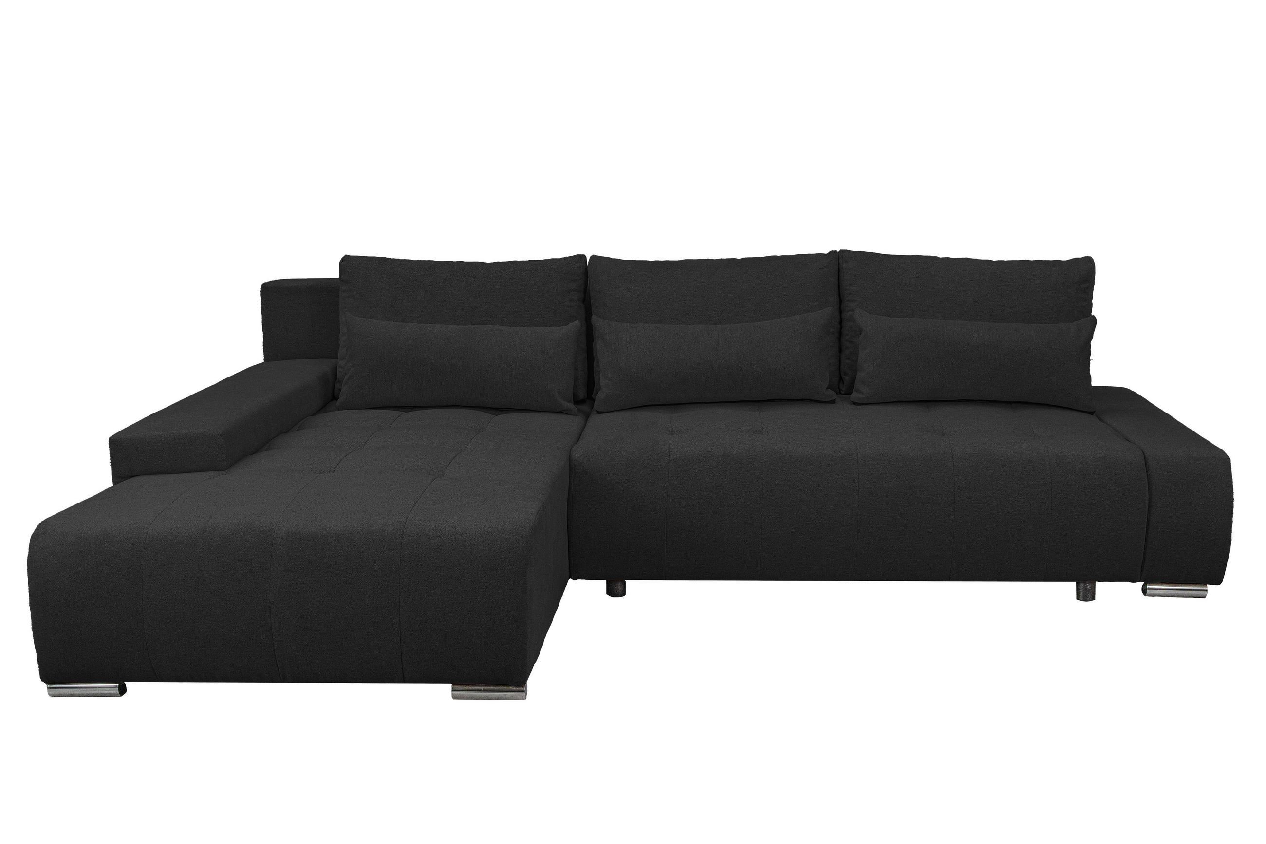 ECKSOFA Bloom mit Bettkasten und Schlaffunktion L-Form - Dunkelgrau, Textil (267/185cm)