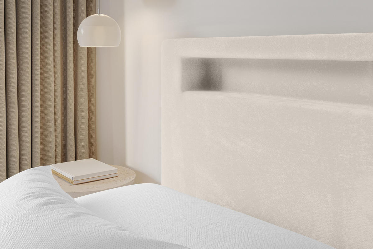 POLSTERBETT mit Bettkasten und Lattenrost, Boxbett ohne Matratze - GOLA 180x200 Beige - Greige, Holzwerkstoff/Textil (180/200cm) - ALTDECOR
