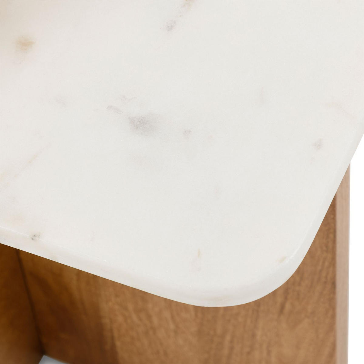 BEISTELLTISCH VARANASI - Weiß/Naturfarben, Naturmaterialien/Holz (40/40/51cm) - IDIMEX