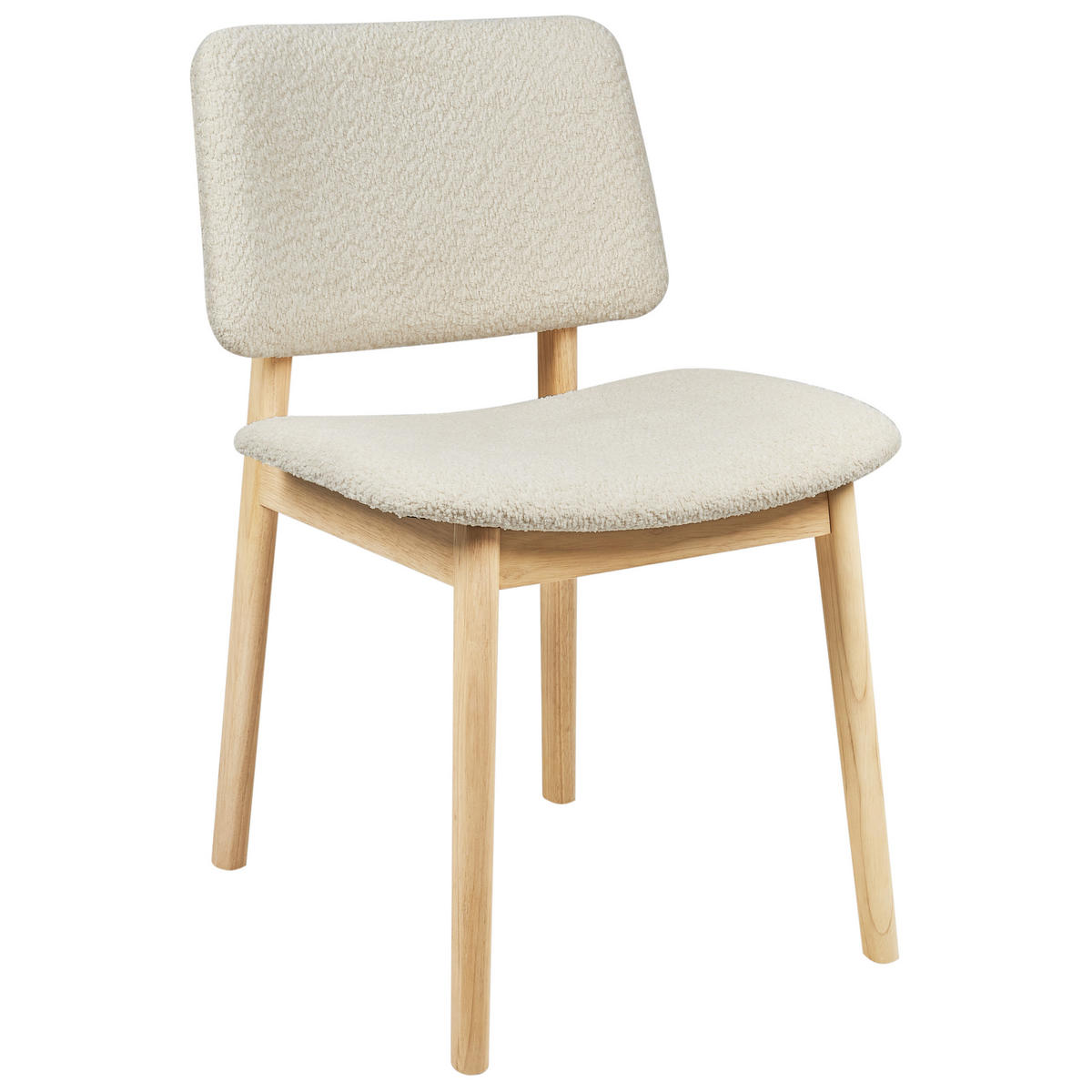 ESSZIMMERSTUHL 2er-Set Cremeweiß Blane - Braun/Weiß, Holz (48/79/53cm) - Beliani