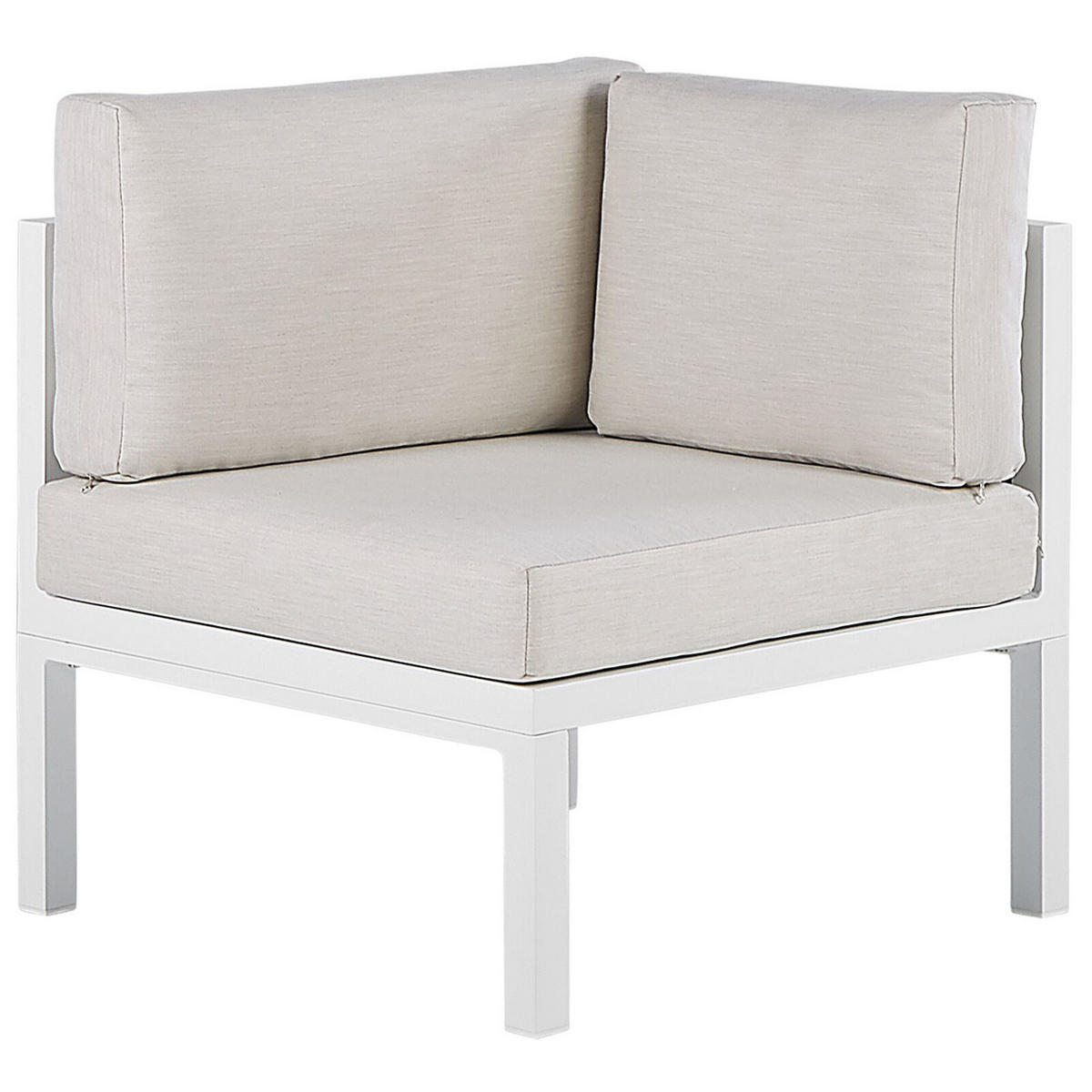 LOUNGE SET 4-Sitzer weiß rechtsseitig Borello - Weiß, Metall - Beliani