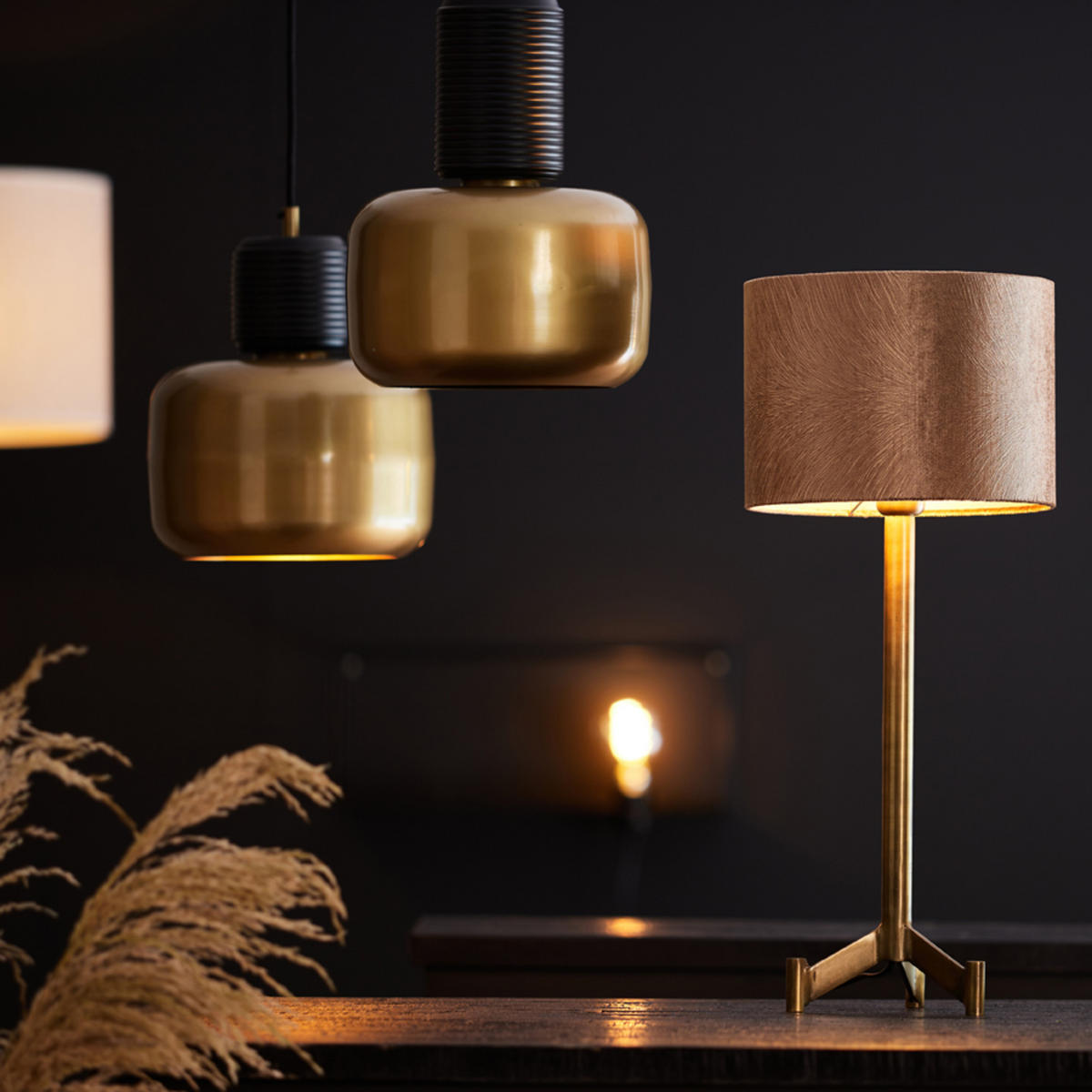 LAMPENSCHIRM Lubis Braun Ø25/18 cm - Braun, Textil (25/25/18cm) - Light & Living