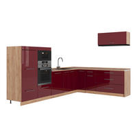 KUHINJA U OBLIKU SLOVA L Fame-Line, Bordo visokog sjaja/Hrast zlatnog tona, 327 x 227 cm, RP Hrast - hrast medunac/bordo, drvni materijal (327/153.6/60cm) - Vicco