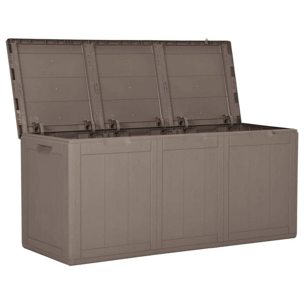 GARTEN-AUFBEWAHRUNGSBOX 270 L Braun PP-Holzoptik - Braun, Kunststoff (118.5/51/44.5cm) - furnicato