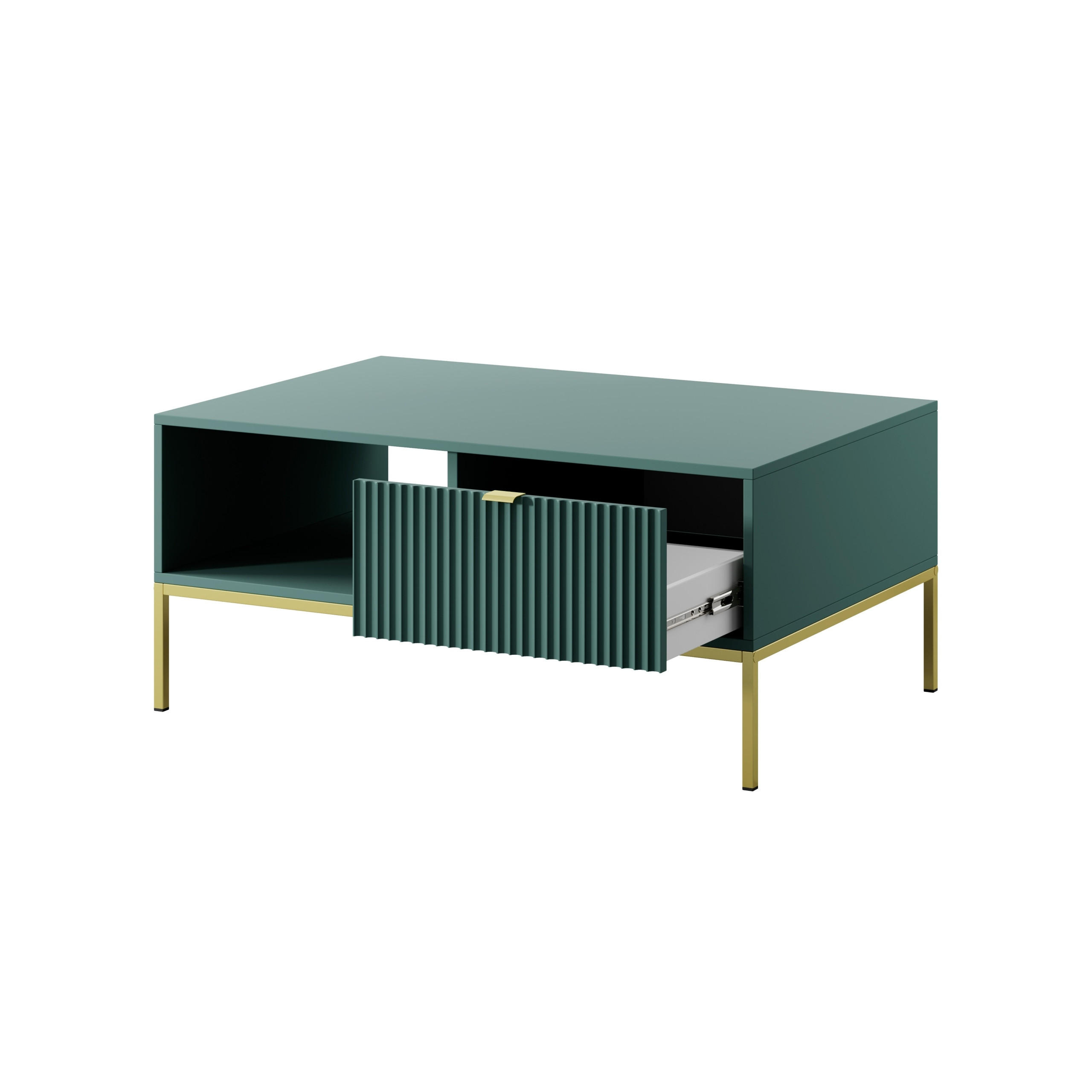 Thumbnail - Masseno Couchtisch, Hellgrün, Holzwerkstoff, 2 Schubladen, Rechteckig, 104x46x68 cm, Wohnzimmer, Wohnzimmertische, Couch...