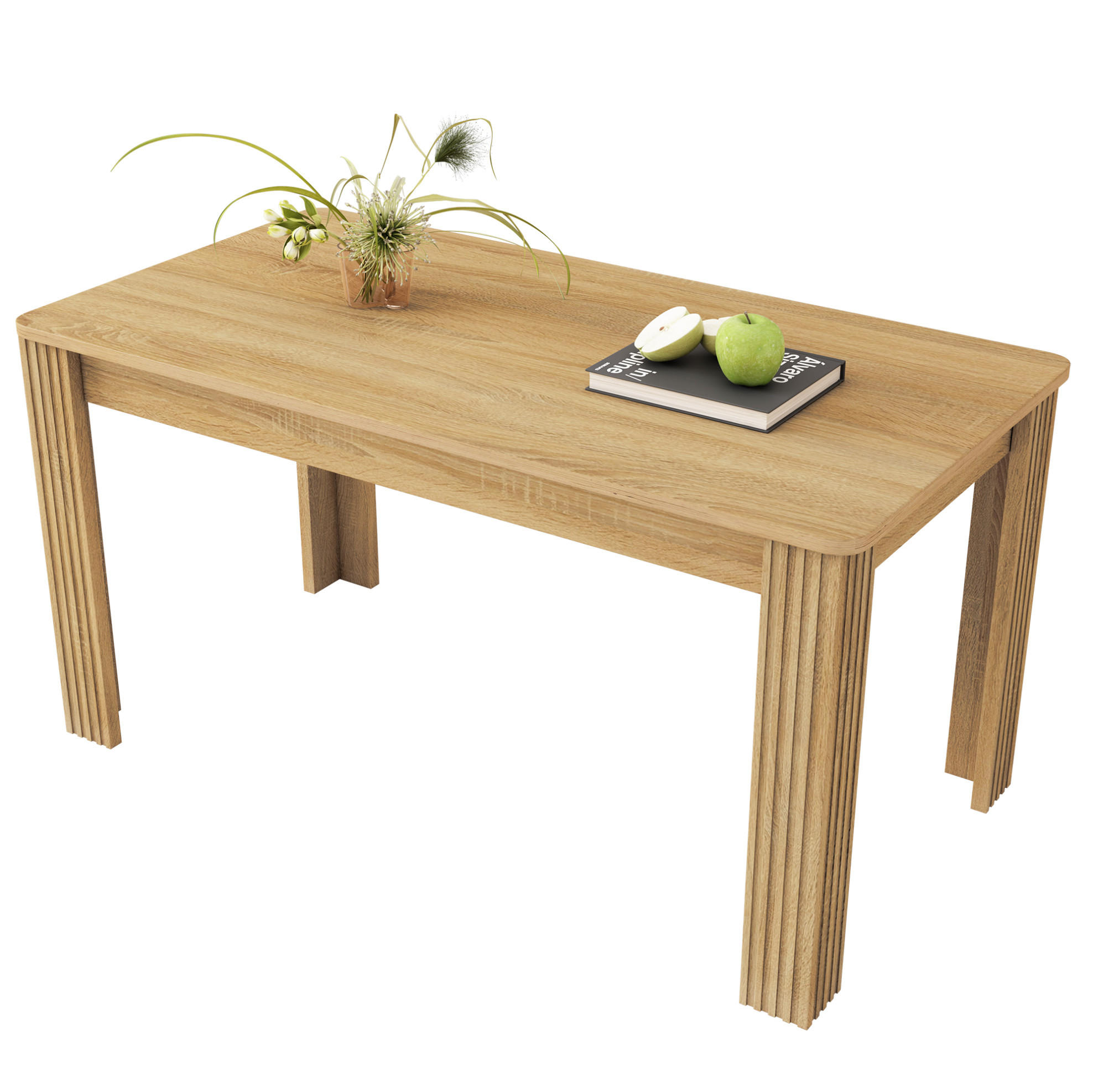 ESSTISCH in Eichefarben mit 4 Beinen - modern, stabil & pflegeleicht - Braun, Holzwerkstoff (116/65/75cm) - BEAOK