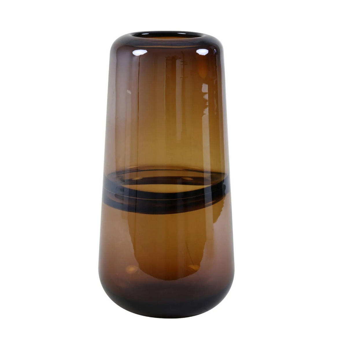 GLASVASE ERMIDA Ø15x31 cm, Glas, Braun - Braun, Glas (15/31cm) - Light & Living