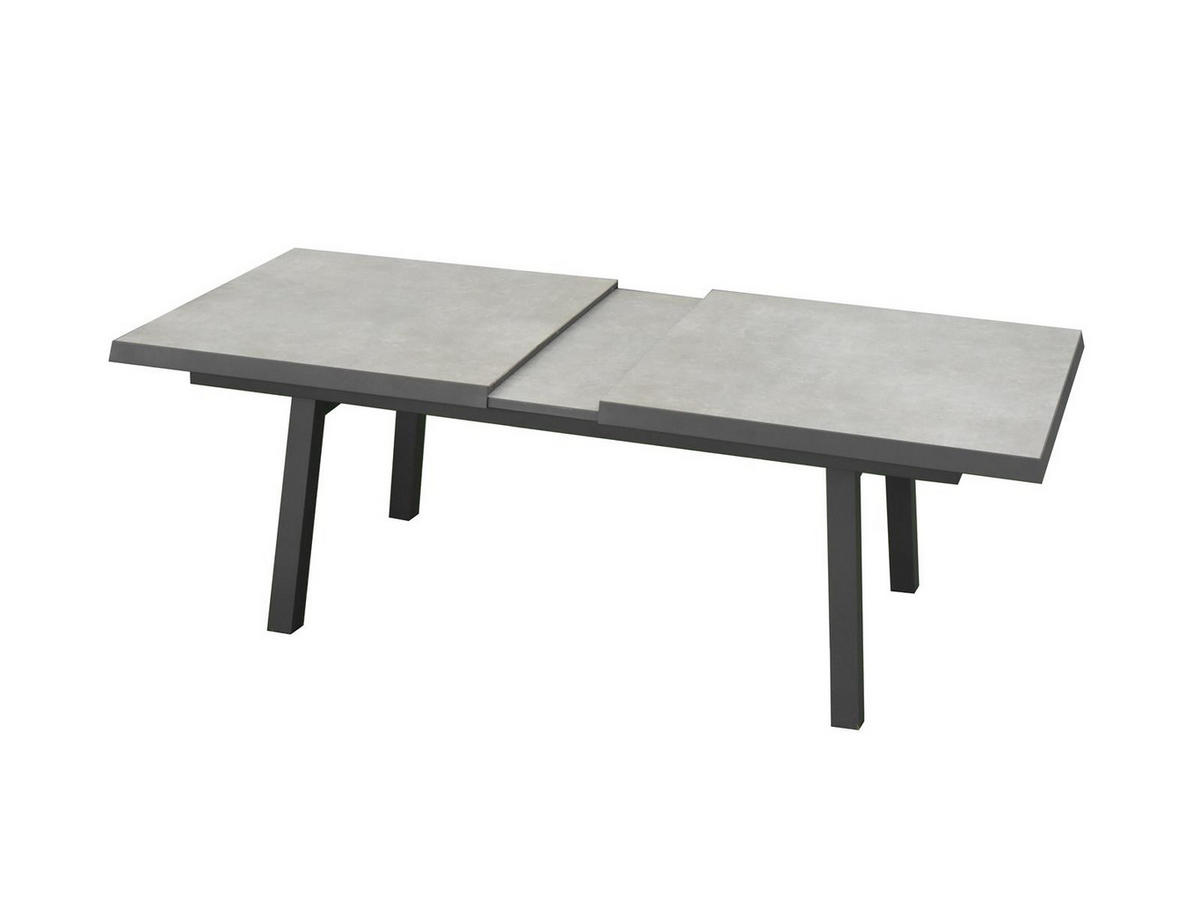 GARTENTISCH Georgia Aluminium ausziehbar 200-260/100/75 cm - Grau, Kunststoff (200/100/75cm) - Green Spirit