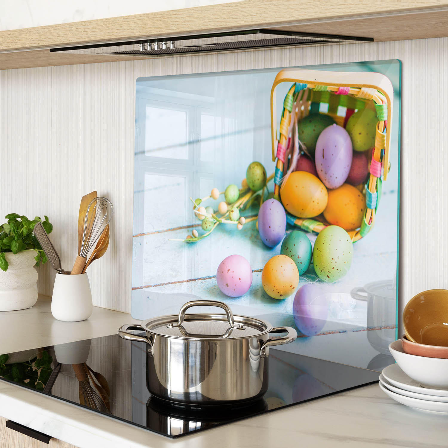 GLASPLATTE 60x52 cm Ostereier - Multicolor, Glas (60/0.4/52cm) - TULUP
