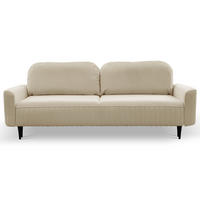 BETTSOFA FILO Beige Velours-Stoff mit Schlaffunktion - Beige, Holz (244/92/102cm) - MASSENO