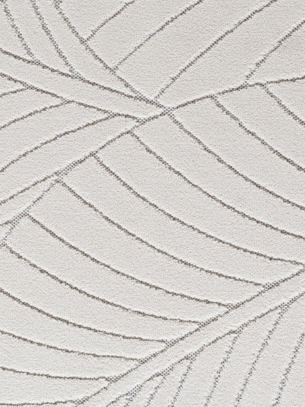 TEPPICH Outdoor, Fußbodenheizung-geeignet, mit Blattmotiv, ENGADIN in Creme, 240 x 340 cm - Creme, Textil (240/340cm) - KADIMA DESIGN