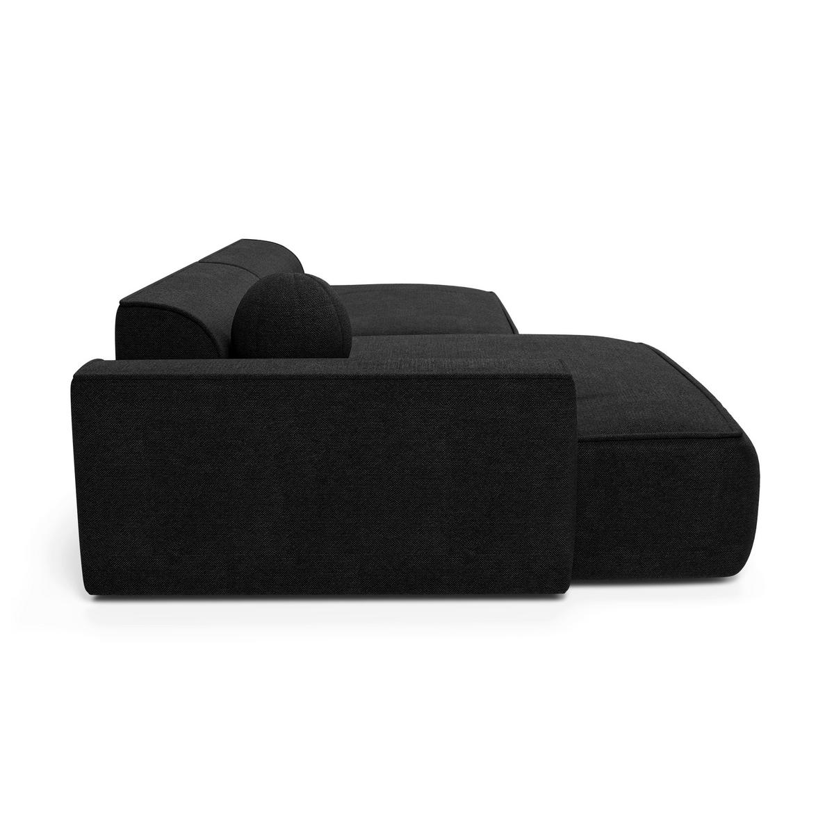 ECKSOFA LINKS Rastergewebe Anthrazitgrau 300cm - Dunkelgrau/Anthrazit, Textil (155/300cm) - Sia Home