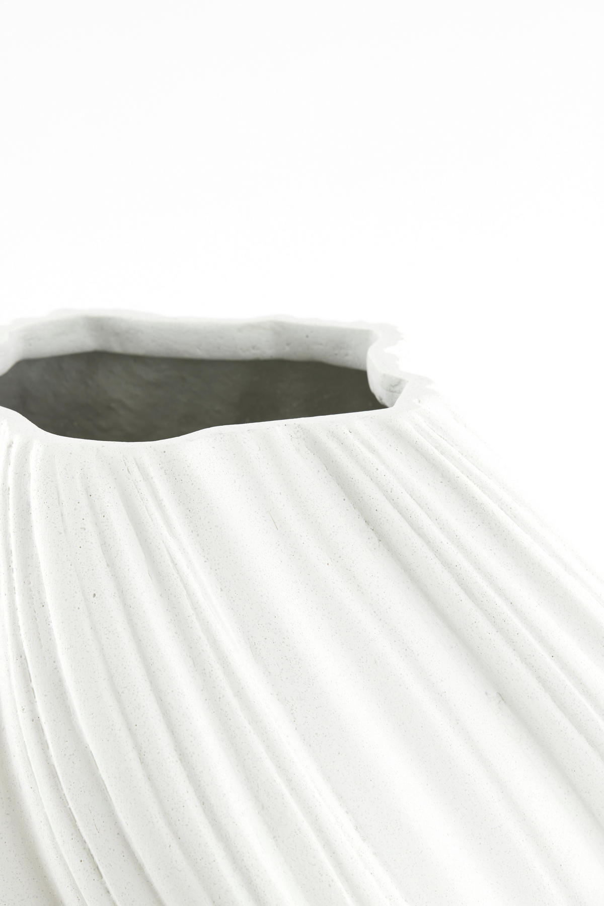 VASE Yatung Weiß Ø52/48 cm - Weiß, Stein (48cm) - Light & Living