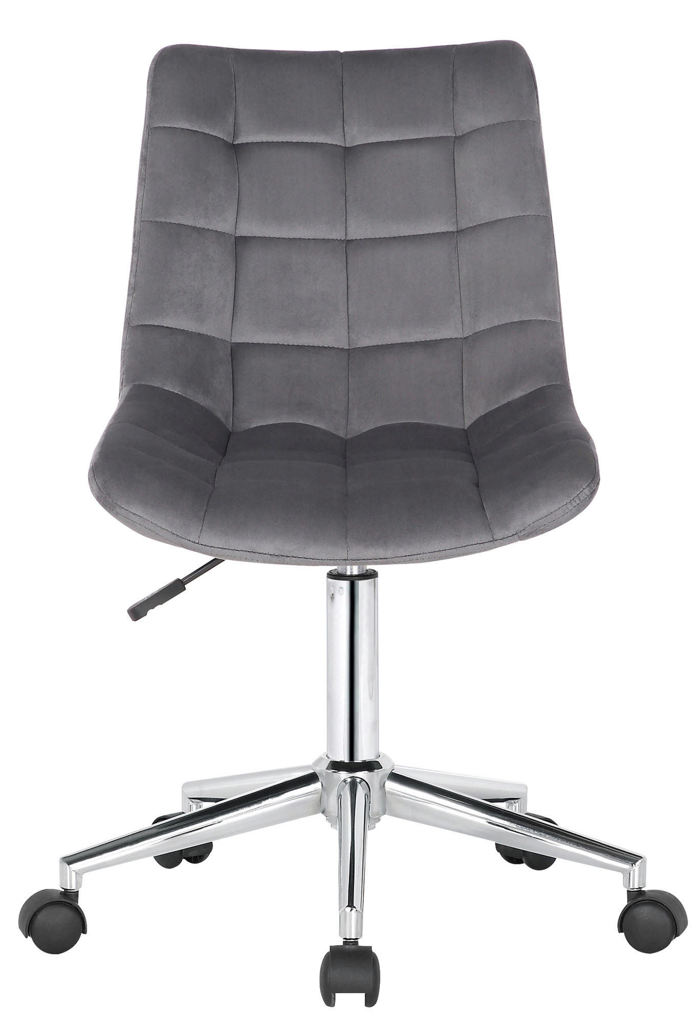 DREHSTUHL Samt grau - Grau, Textil/Metall (46/81/62cm) - CLP