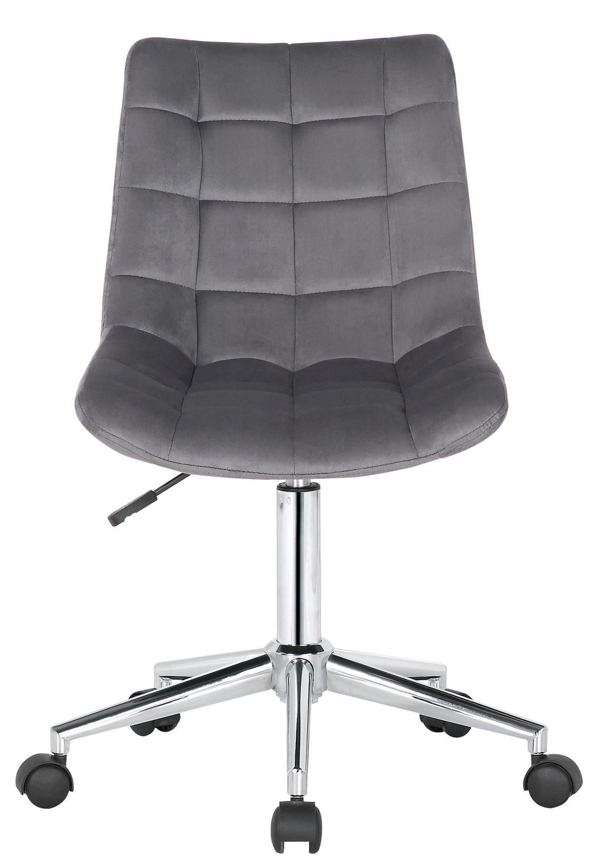 DREHSTUHL Samt grau - Grau, Textil/Metall (46/81/62cm) - CLP