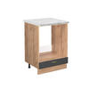 HERDUMBAUSCHRANK Fame-Line Anthrazit-Gold 60 cm, AP Marmor - Anthrazit/Eiche Wotan, Holzwerkstoff (60/82/60cm) - Vicco