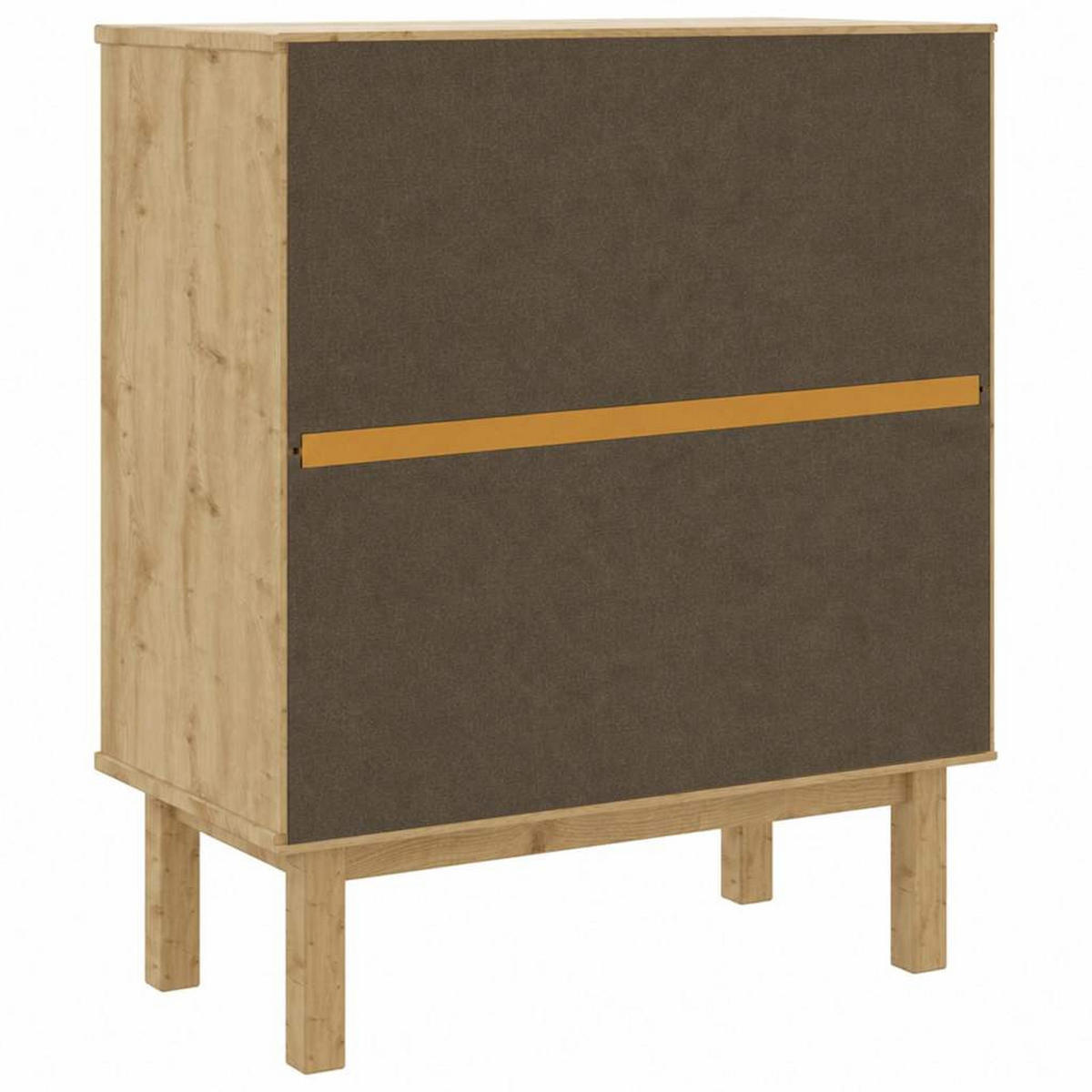 SCHUBLADENSCHRANK Braun&Grau 76,5/39,5/90 Cm Massivholz - Grau, Holz (39.5/90/76.5cm) - vidaXL