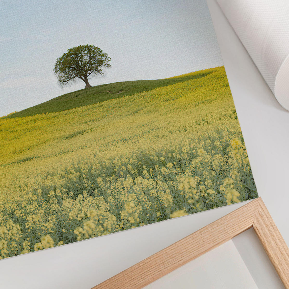 POSTER - 21x29 cm - digitalPhoto - Einsamer Baum - Gelb, Textil (21/29.7/0.1cm) - TULUP