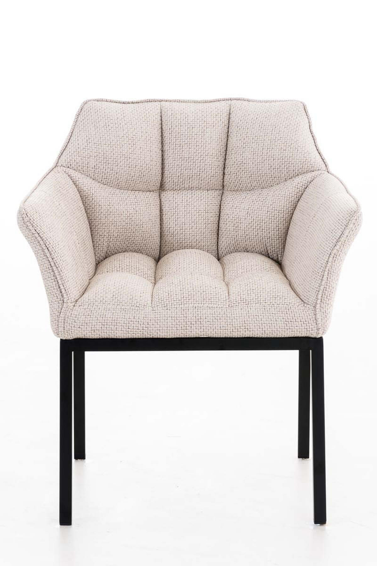 WOHNZIMMERSTUHL Stoff Elfenbein - Creme/Schwarz, Textil/Metall (67/78/63cm) - CLP