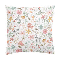 KISSENBEZUG Blumen Muster Pastell Aquarell 50/50 cm - Pastellblau, Textil (50/50cm) - Bilderwelten